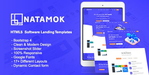 Natamok-Software Landing Template